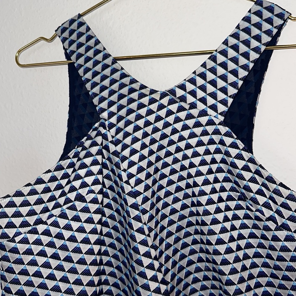 Anthropologie Blue and White Geometric Blouse - Picture 5 of 10